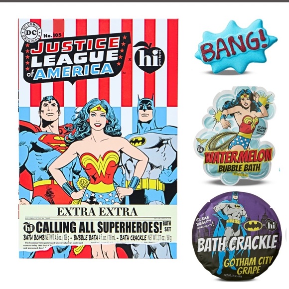 Hi Peach Layne & Justice League of America Bath Set. - Picture 1 of 3